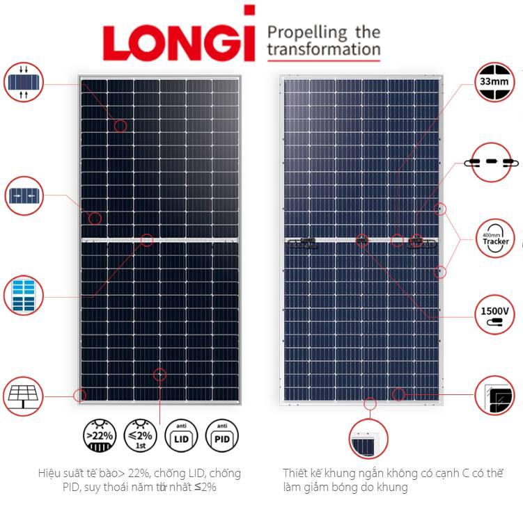 Tấm pin năng lượng mặt trời Longi Solar mono 445W – LONGIM445W
