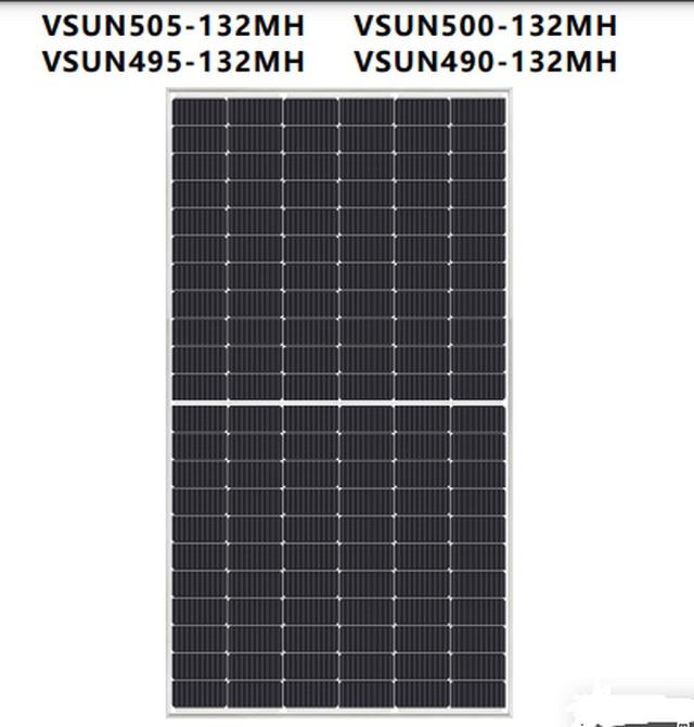 Tấm pin năng lượng mặt trời Vsun505-132MH công suất 505W